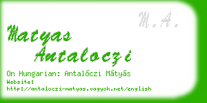 matyas antaloczi business card